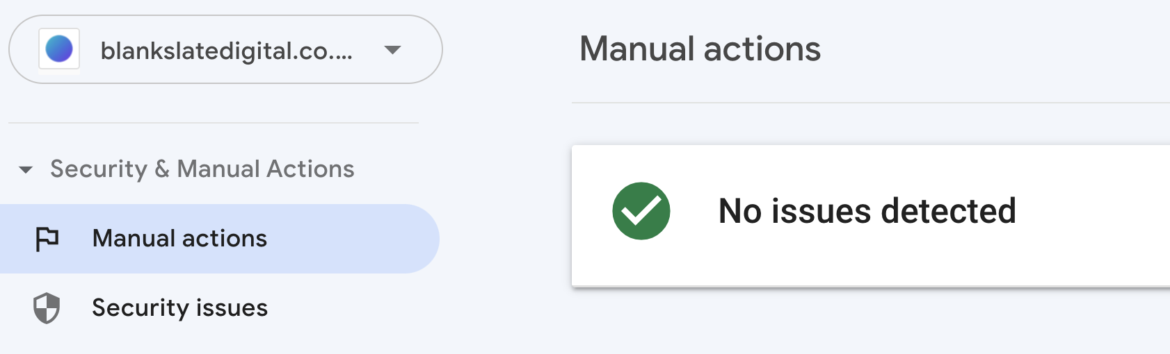 google search console manual action report