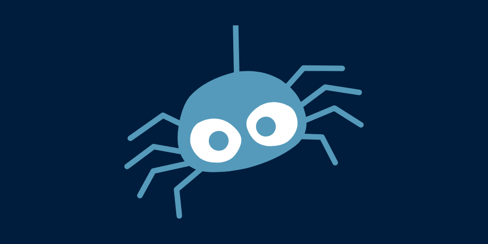 cartoon of a blue spider
